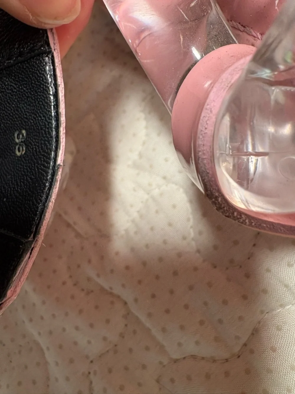 JW ANDERSON Pink Patent Slip-On Mules with Clear Acrylic Chain - Picture 10 of 16